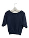 Lounge The White Company Size XS Navy Blue Cotton Blend Short Sleeve Top Navy Blue / XS