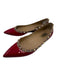 Valentino Shoe Size 41 Red & Tan Patent Leather Spike Detail Pointed Toe Shoes Red & Tan / 41