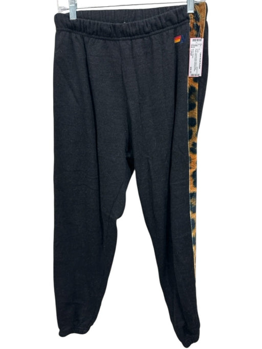 Aviator Nation Size Large Black & Multi Cotton Blend Leopard Jogger Pants Black & Multi / Large