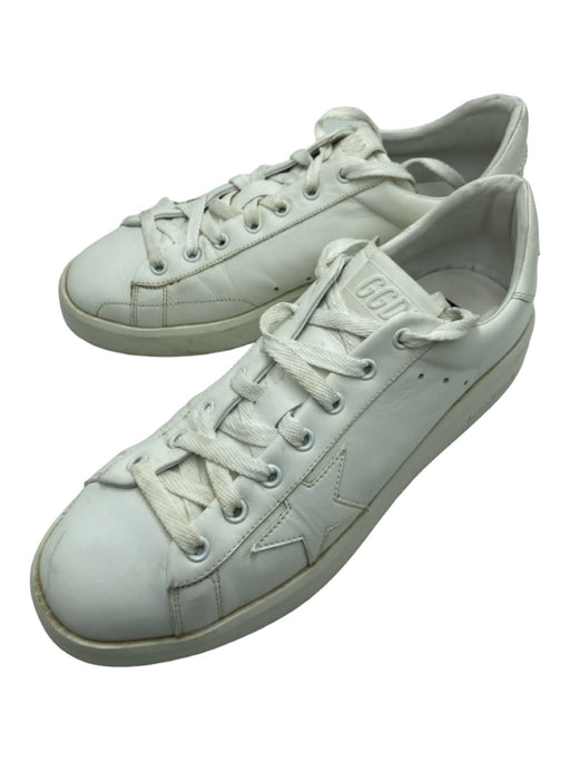 Golden Goose Shoe Size 41 White Leather Lace Up Star Design Platform Sneakers White / 41