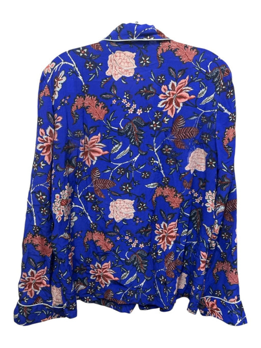 Diane Von Furstenberg Size M blue, pink, multi Silk Long Sleeve Blouse Pant Set blue, pink, multi / M