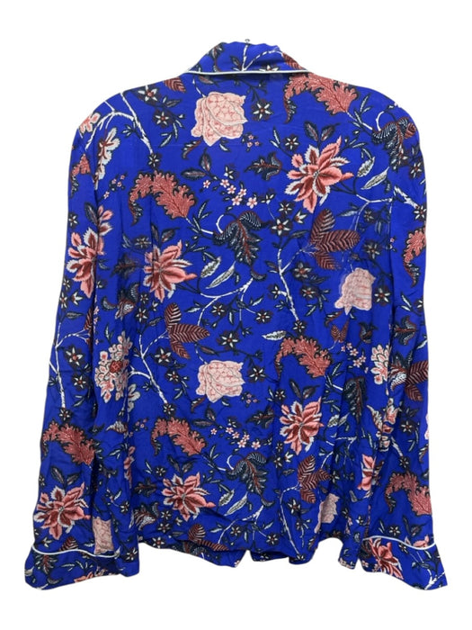 Diane Von Furstenberg Size M blue, pink, multi Silk Long Sleeve Blouse Pant Set blue, pink, multi / M