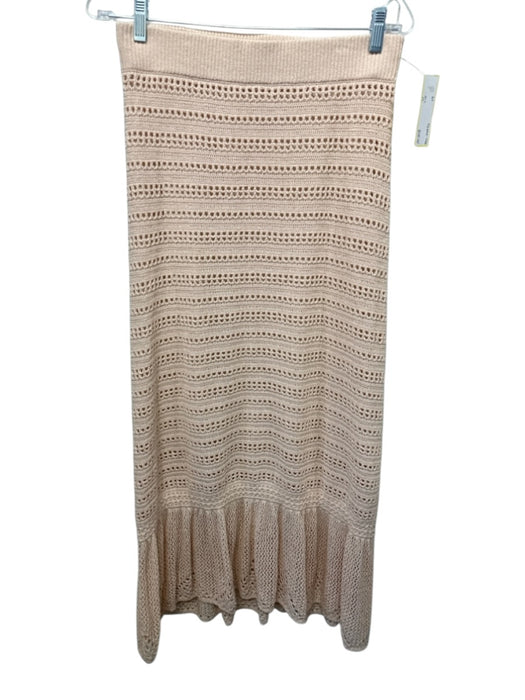 A.L.C. Size M Light Pink Cotton Sleeveless Tank Knit Crop Midi Skirt Set Light Pink / M