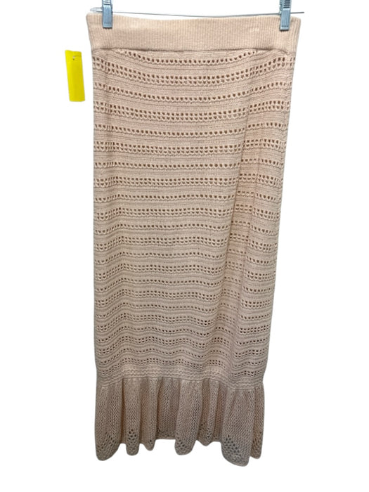 A.L.C. Size M Light Pink Cotton Sleeveless Tank Knit Crop Midi Skirt Set Light Pink / M