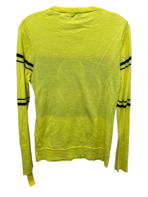 L'Etoile Sport Size M Neon Yellow & Black Merino Wool Long Sleeve Tennis Sweater Neon Yellow & Black / M