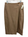 Vince Size 8 Light Brown Acetate & Viscose Gold button Wrap Pockets Midi Skirt Light Brown / 8