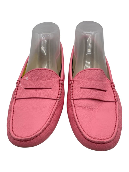 Tod's Shoe Size 40 Pink Pebble Leather Slip On Driver Penny Loafers Pink / 40