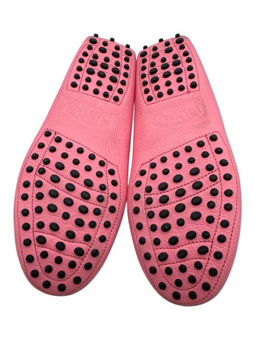 Tod's Shoe Size 40 Pink Pebble Leather Slip On Driver Penny Loafers Pink / 40