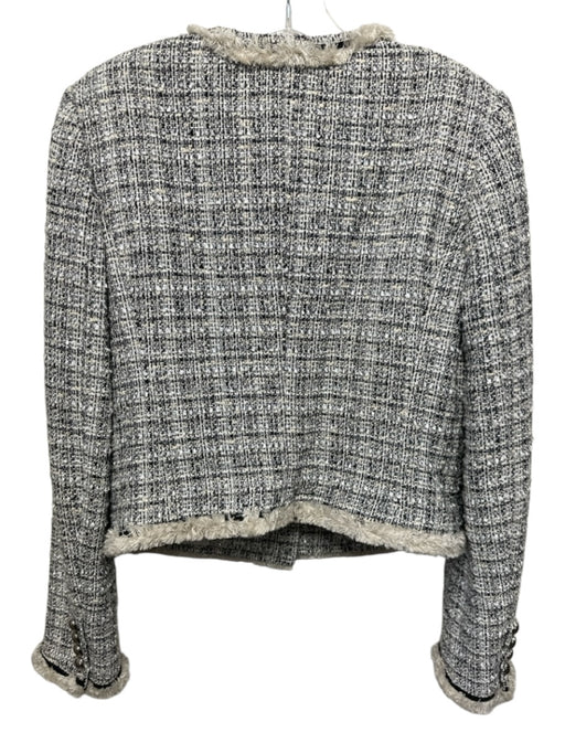 Veronica Beard Size 6 White, Black, Cream Cotton Blend Button Up Tweed Jacket White, Black, Cream / 6