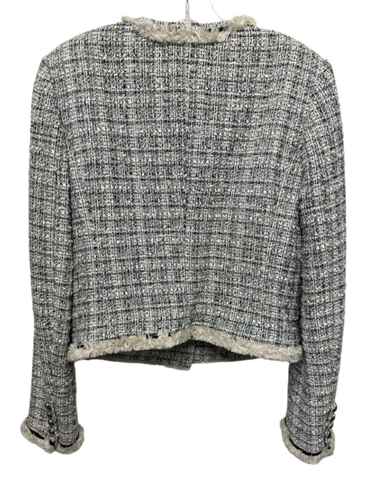 Veronica Beard Size 6 White, Black, Cream Cotton Blend Button Up Tweed Jacket White, Black, Cream / 6