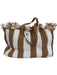 Kate Spade Brown & White Straw Striped 2 handles Beach Bag Brown & White / M