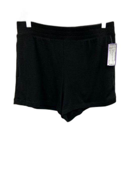 Rag & Bone Size M Black Rayon Blend Ribbed Elastic Waist Shorts Black / M