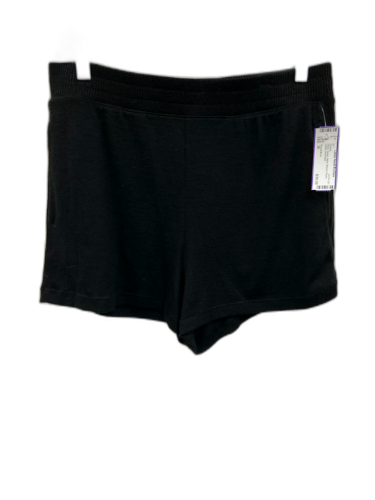 Rag & Bone Size M Black Rayon Blend Ribbed Elastic Waist Shorts Black / M