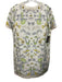Tory Burch Size L White & Multi Silk Short Sleeve Flora & Fauna Below Knee Dress White & Multi / L