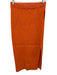 Milly Size M Orange Viscose Blend Sleeveless Mock Neck Ribbed Midi Skirt Set Orange / M