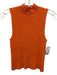 Milly Size M Orange Viscose Blend Sleeveless Mock Neck Ribbed Midi Skirt Set Orange / M