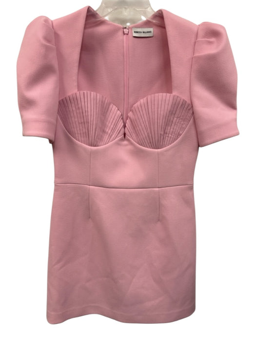 Rebecca Vallance Size 10 Light Pink Polyester Short Sleeve Pleat Detail Dress Light Pink / 10