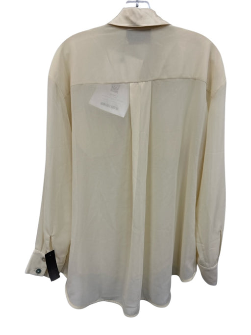 Sleeper Size M Pale Yellow Rayon Button Up Long Sleeve Collar Hearts Top Pale Yellow / M