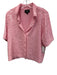J. Crew Size M Pink Polyester Sequin Short Sleeve 1/2 Button Top Pink / M