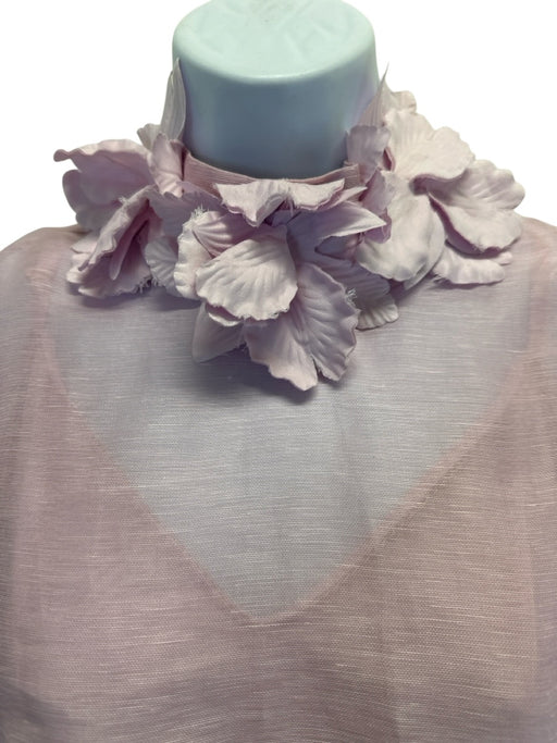 Zimmermann Size 3 Light Pink Linen & Silk Short Sleeve Floral Applique Skirt Set Light Pink / 3