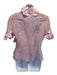 Zimmermann Size 3 Light Pink Linen & Silk Short Sleeve Floral Applique Skirt Set Light Pink / 3