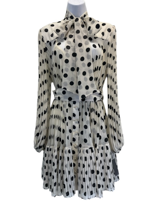 Zimmermann Size 3 White & Black Polyester & Viscose Long Sleeve Polka Dot Dress White & Black / 3
