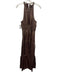 A.L.C. Size 8 Brown Silk Blend Sleeveless Smocked Waist Metallic Thread Dress Brown / 8