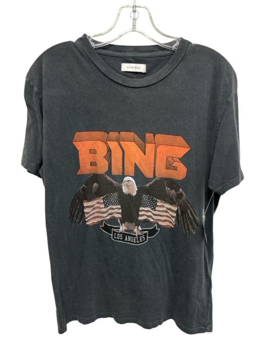 Annie Bing Size S Gray & multi Cotton Short Sleeve Logo T Shirt Graphic Top Gray & multi / S