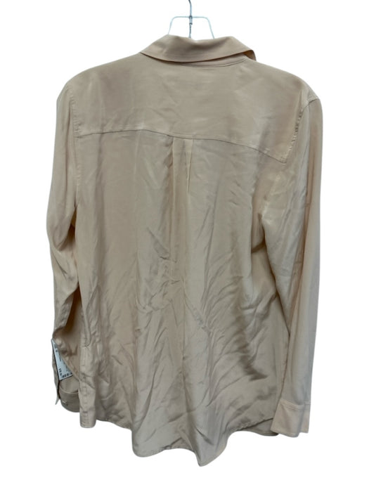 Equipment Femme Size M Light Pink Silk Long Sleeve Button Up Collar Pockets Top Light Pink / M