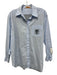 Tory Burch Size 6 Light Blue & Multi Cotton Button Up Long Sleeve Stripes Top Light Blue & Multi / 6