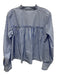 Veronica Beard Size 8 Blue & White Cotton Long Sleeve Stripe Button Up Crop Top Blue & White / 8