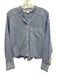 Veronica Beard Size 8 Blue & White Cotton Long Sleeve Stripe Button Up Crop Top Blue & White / 8