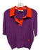 Tory Burch Size M purple & orange Cotton Short Sleeve polo Perforated Top purple & orange / M