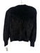 L'agence Size M Black Nylon Blend Long Sleeve Buttons Metallic Thread Cardigan Black / M