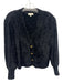L'agence Size M Black Nylon Blend Long Sleeve Buttons Metallic Thread Cardigan Black / M