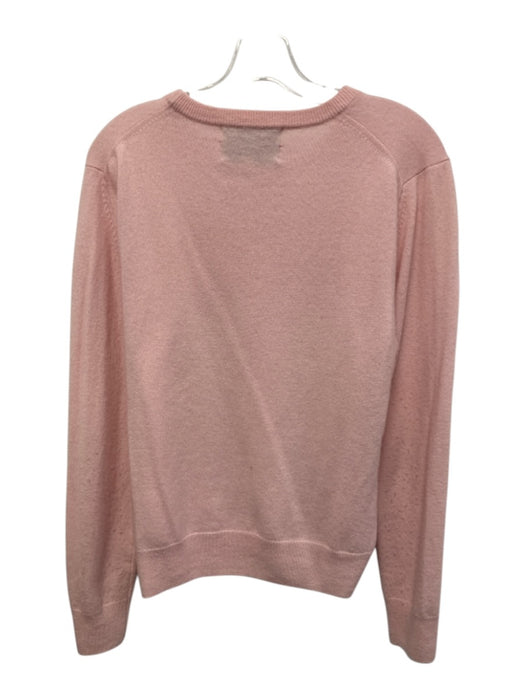 Lingua Franca Size M Pink Cashmere Long Sleeve Text Crew Neck Sweater Pink / M