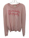 Lingua Franca Size M Pink Cashmere Long Sleeve Text Crew Neck Sweater Pink / M