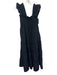 Hill House Size M Black Polyester Ruffle Shoulder Sleeveless Midi Dress Black / M