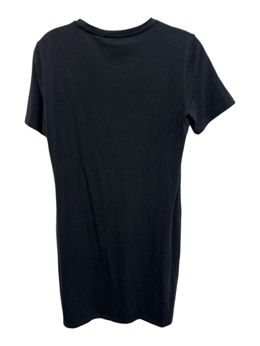 Theory Size M Black Modal & Cotton Short Sleeve Below Knee T Shirt Dress Black / M