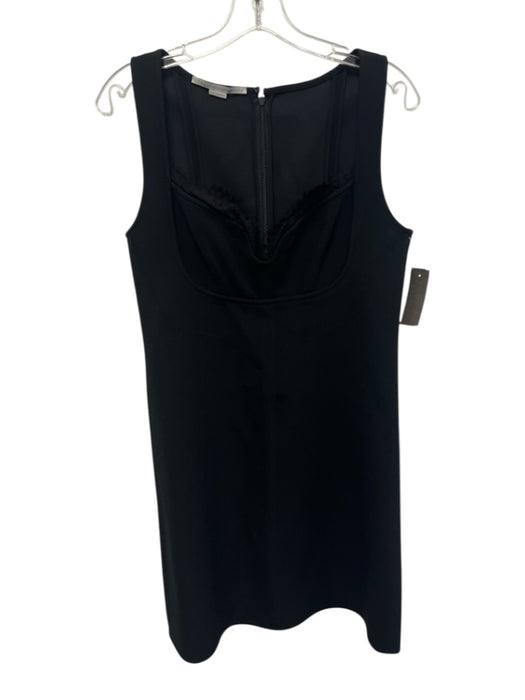 Stella McCartney Size 44 Black Viscose & Acetate Sleeveless V Neck Dress Black / 44