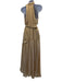Zimmermann Size 2 Gold Silk Sleeveless Tie Neck Midi Dress Gold / 2