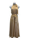 Zimmermann Size 2 Gold Silk Sleeveless Tie Neck Midi Dress Gold / 2