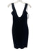 Herve Leger Size M Black Rayon Sleeveless Scoop Neck Ribbed Body Con Dress Black / M