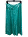 Victoria Beckham Size 8 Teal Green Polyester Fully Sequinned Midi Back Zip Skirt Teal Green / 8