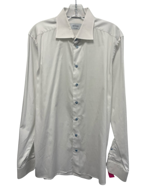 Eton Size 16.5 White Cotton Solid Button up Men's Long Sleeve Shirt White / 16.5