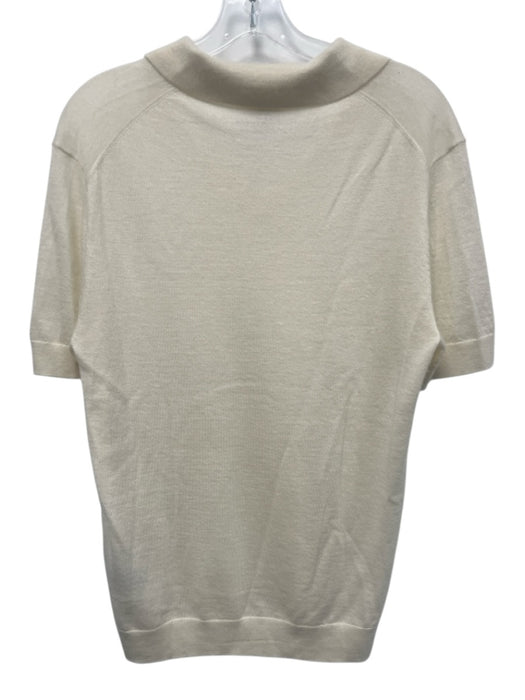 Todd Snyder Size M Cream Cashmere Solid Polo Men's Short Sleeve Cream / M