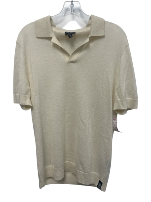 Todd Snyder Size M Cream Cashmere Solid Polo Men's Short Sleeve Cream / M