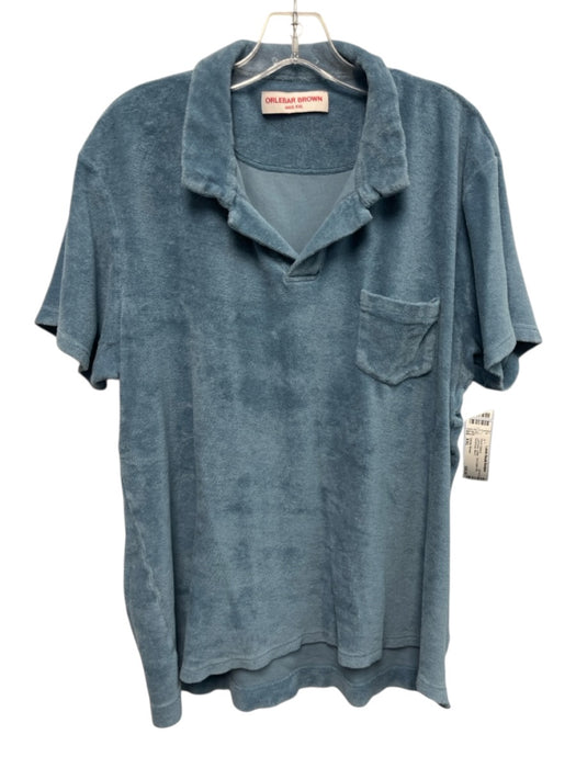 Orlebar Brown Size XXL Light blue Cotton Terry Cloth Polo Men's Short Sleeve Light blue / XXL
