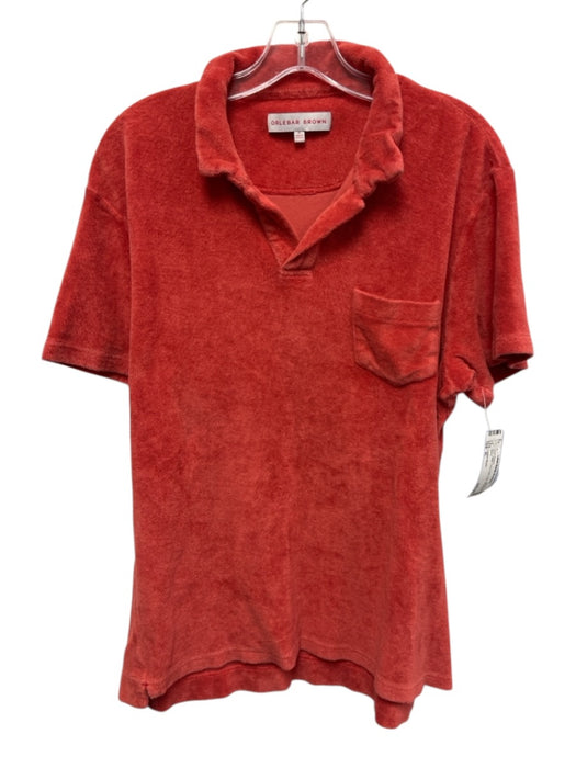Orlebar Brown Size XL Red Cotton Terry Cloth Polo Men's Short Sleeve Red / XL