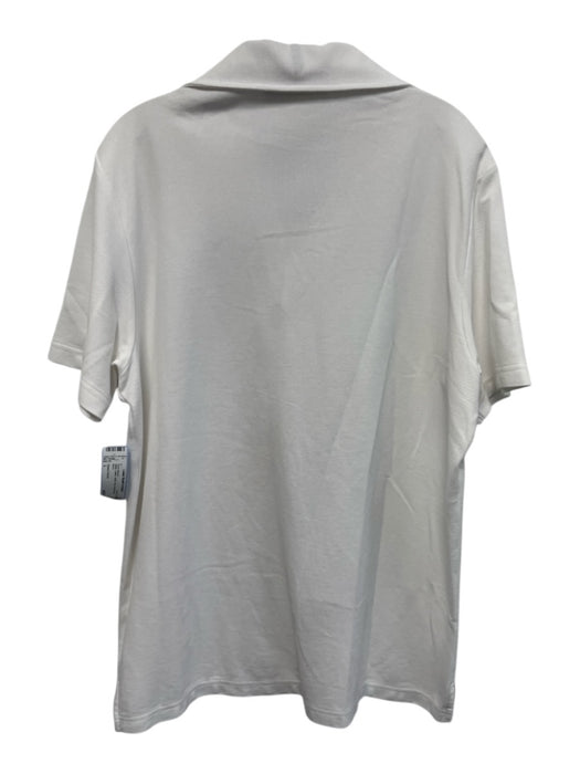 Edward Armah Size L White Cotton Solid Polo Men's Short Sleeve White / L